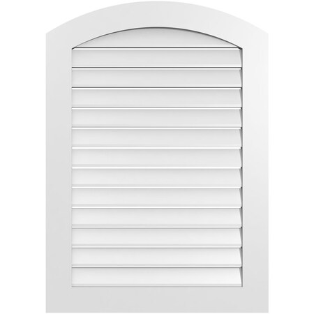 Ekena Millwork Arch Top Surface Mount PVC Gable Vent: Non-Functional, w/ 3-1/2"W x 1"P Standard Frame, 30"W x 40"H GVPAR30X4001SN